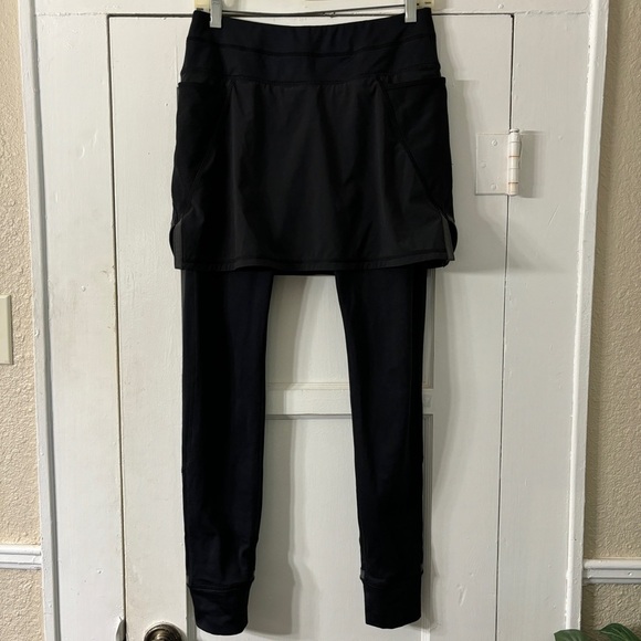 ATHLETA Pull On Power Peak 2 in 1 Skirted Leggings Lightweight Fleece Lined - Picture 2 of 12